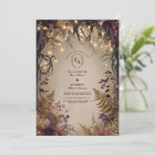 Twilight Garden mit Golden Ferns Einladung (Stehend Vorderseite)