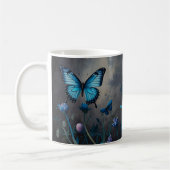 Twilight Garden Schmetterling und gelbe Blume blüh Kaffeetasse (Links)