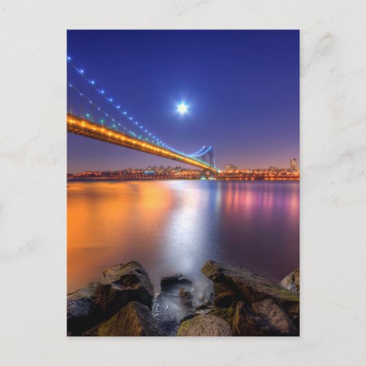 Twilight, George Washington Bridge, Palisades, NJ. Postkarte (Vorderseite)