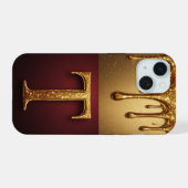 💎 Twilight Glitter T Monogram Tropf Luxus iPhone 15 Hülle (Rückseite (Horizontal))