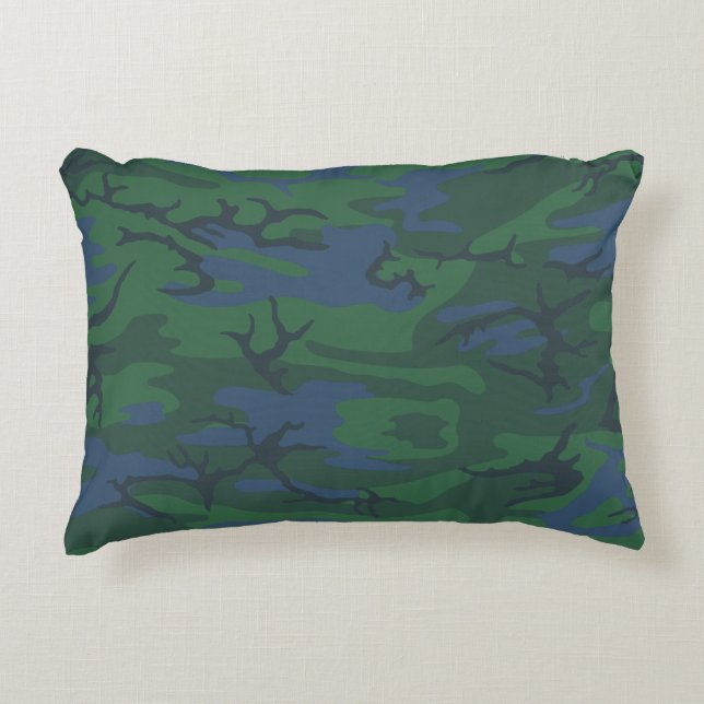 Twilight Green Camouflage Throw Kissen (Vorderseite)