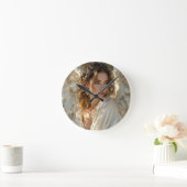 Twilight Guardian - Engel der Gilded Wings Runde Wanduhr (Zuhause)