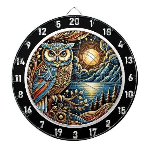 Twilight Guardian Owl Dartboard Art Dartscheibe (vorne)