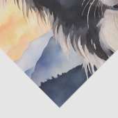 Twilight Harmony: Border Collie Decoupage Seidenpapier (Detail)
