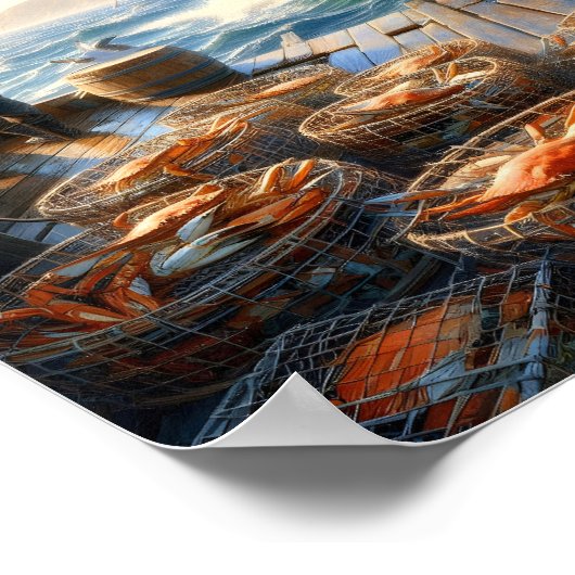 Twilight Harvest Fischer sammeln Krebse 10x8 Poster (Ecke)