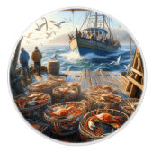 Twilight Harvest Fischer sammeln Krebse Keramikknauf (Vorderseite)