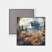 Twilight Harvest Fischer sammeln Krebse Magnet (Vorderseite/Rückseite)