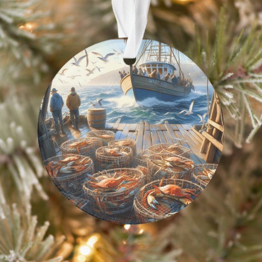 Twilight Harvest Fischer sammeln Krebse Ornament (Baum)