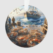 Twilight Harvest Fischer sammeln Krebse Ornament (Vorderseite)