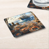 Twilight Harvest Fischer sammeln Krebse Rechteckiger Pappuntersetzer (angewinkelt)