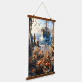 Twilight Harvest Fischer sammeln Krebse Wandteppich Mit Holzrahmen (Gewinkelt)