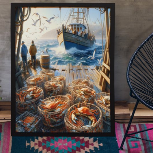 Twilight Harvest Fishermen sammeln Krebse 24x36 Poster