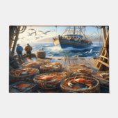 Twilight Harvest Fishermen sammeln Krebse 36x24 Fußmatte (Vorderseite)