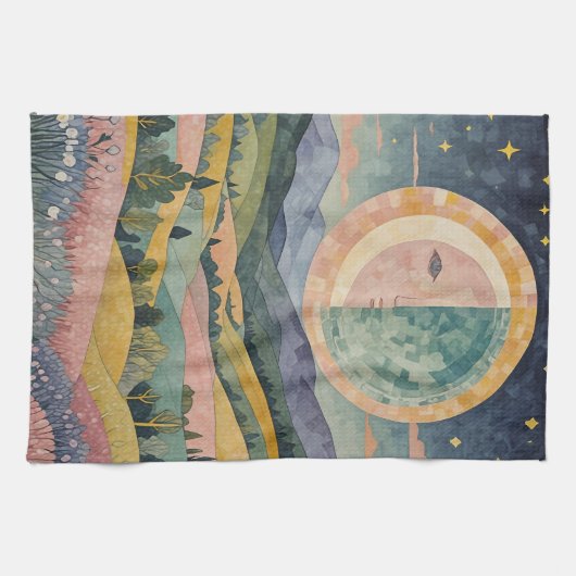 Twilight Hillside Geschirrtuch (Horizontal)