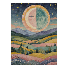 Twilight Hillside Poster