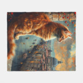Twilight in Venice | Ginger Cat on a Canal Fleecedecke (Vorderseite (Horizontal))