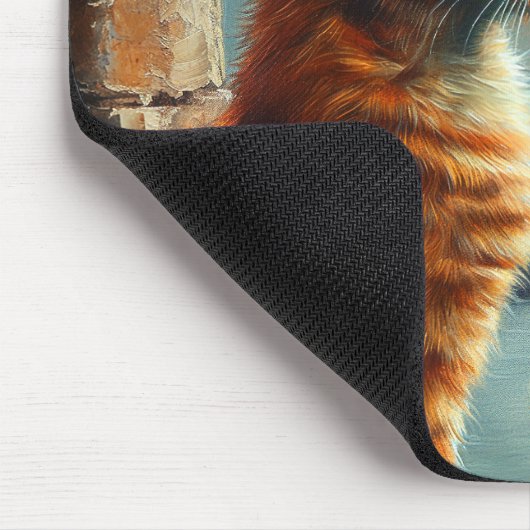 Twilight in Venice | Ginger Cat on a Canal Mousepad (Ecke)