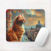 Twilight in Venice | Ginger Cat on a Canal Mousepad (Mit Mouse)