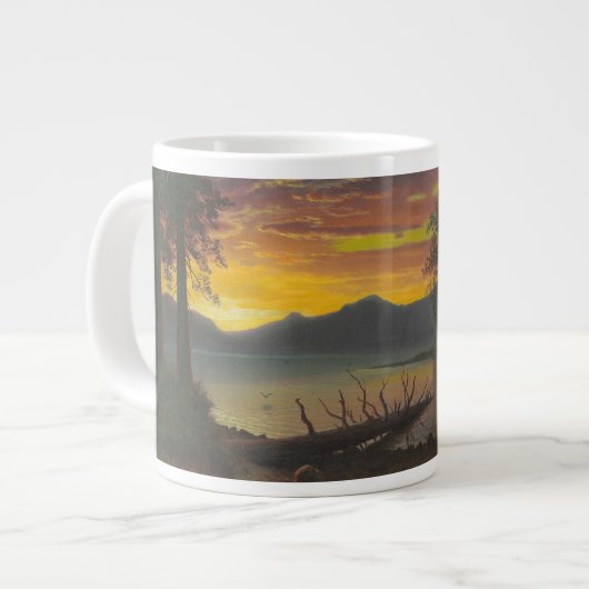 Twilight, Lake Tahoe, c.1870s (Öl auf Leinwand) Jumbo-Tasse (Vorderseite Links)