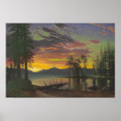 Twilight, Lake Tahoe, c.1870s (Öl auf Leinwand) Poster (Vorne)