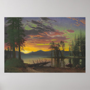 Twilight, Lake Tahoe, c.1870s (Öl auf Leinwand) Poster