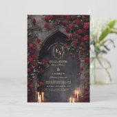 Twilight Lantern Arch Wedding Einladung (Stehend Vorderseite)