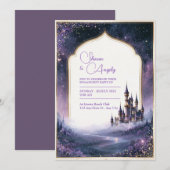 Twilight Lavender Schloss Hochzeit Einladung (Vorne/Hinten)
