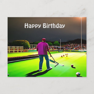 Twilight Lawn Bowling spielen, Geburtstagspostkart Postkarte