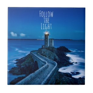 Twilight Lighthouse Folgen Sie dem Licht Fliese