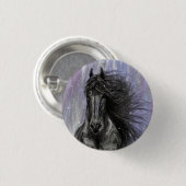 TWILIGHT MAGIC Friesian Horse Button (Vorne & Hinten)