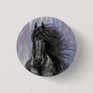 TWILIGHT MAGIC Friesian Horse Button