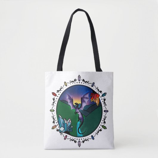 Twilight Magical Crystal Elegant Amethyst Dragon Tasche (Vorderseite)