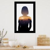 Twilight Marokko Digitale Doppelbelichtung Poster (Küche)