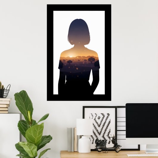 Twilight Marokko Digitale Doppelbelichtung Poster (Heimbüro)