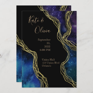 Twilight Moon Phases Dark and Moody Wedding Invita Einladung