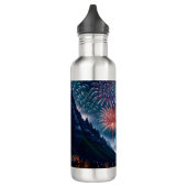 Twilight Mountain mit Feuerwerk Edelstahlflasche (Links)