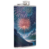 Twilight Mountain mit Feuerwerk Flachmann (Rechts)