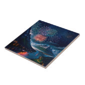Twilight Mountain mit Feuerwerk Fliese (Seite)