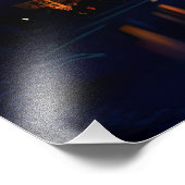 Twilight Mountain mit Feuerwerk Fotodruck (Ecke)