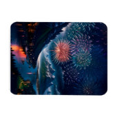 Twilight Mountain mit Feuerwerk Magnet (Horizontal)
