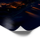 Twilight Mountain mit Feuerwerk Poster (Ecke)