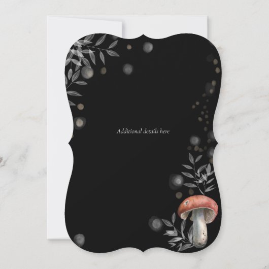 Twilight Mushroom Cotattcore Hochzeit Einladung (Rückseite)