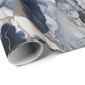 Twilight Navy Blau und Grau mit antiken Gold Geschenkpapier (Rolleneckpunkt)