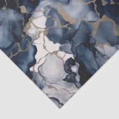 Twilight Navy Blau und Grau mit antiken Gold Seidenpapier (Detail)