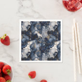 Twilight Navy Blau und Grau mit antiken Gold Serviette (Beispiel)