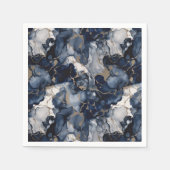 Twilight Navy Blau und Grau mit antiken Gold Serviette (Vorderseite)