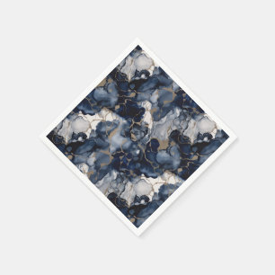 Twilight Navy Blau und Grau mit antiken Gold Serviette
