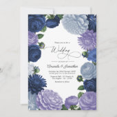 Twilight Navy, Mist Lavender & Silver Periwinkle Einladung (Vorderseite)