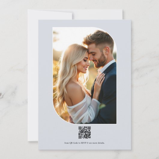 Twilight Navy, Mist Lavender & Silver Periwinkle Einladung (Rückseite)