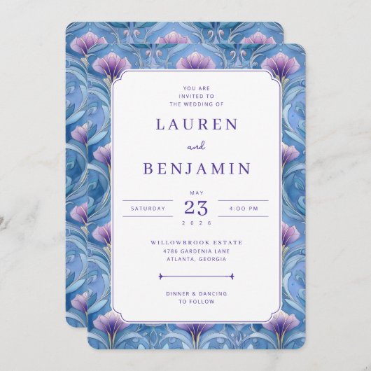 Twilight Nouveau Wedding Einladung (Vorne/Hinten)